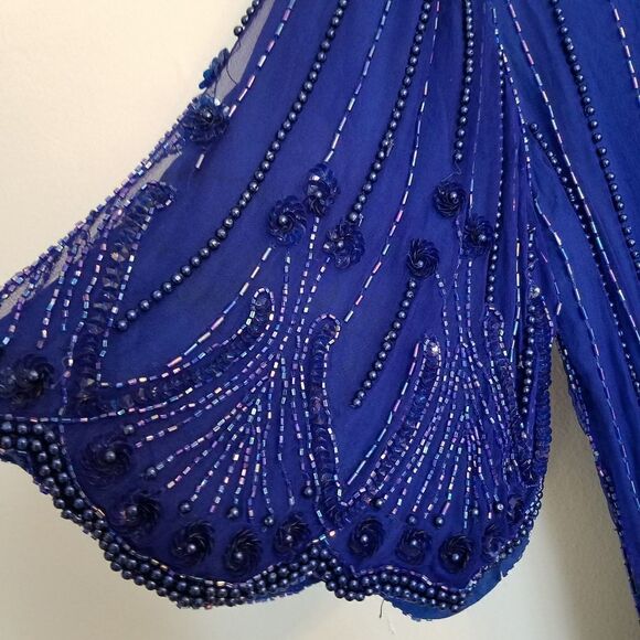 Vintage Mark & John II Pure Silk Intricately Beaded Blouse Made in India M - Picture 3 of 10